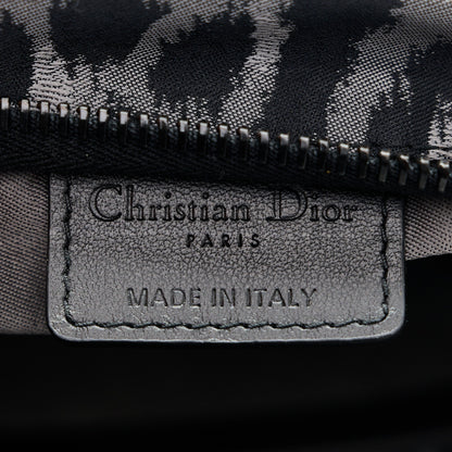 Christian Dior Canvas Embroidered Mizza Diortravel Zipped Pouch Black Grey 6 of 7