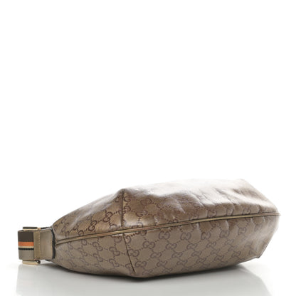Gucci Crystal Monogram Web Medium Half Moon Hobo Bronze 3 of 4