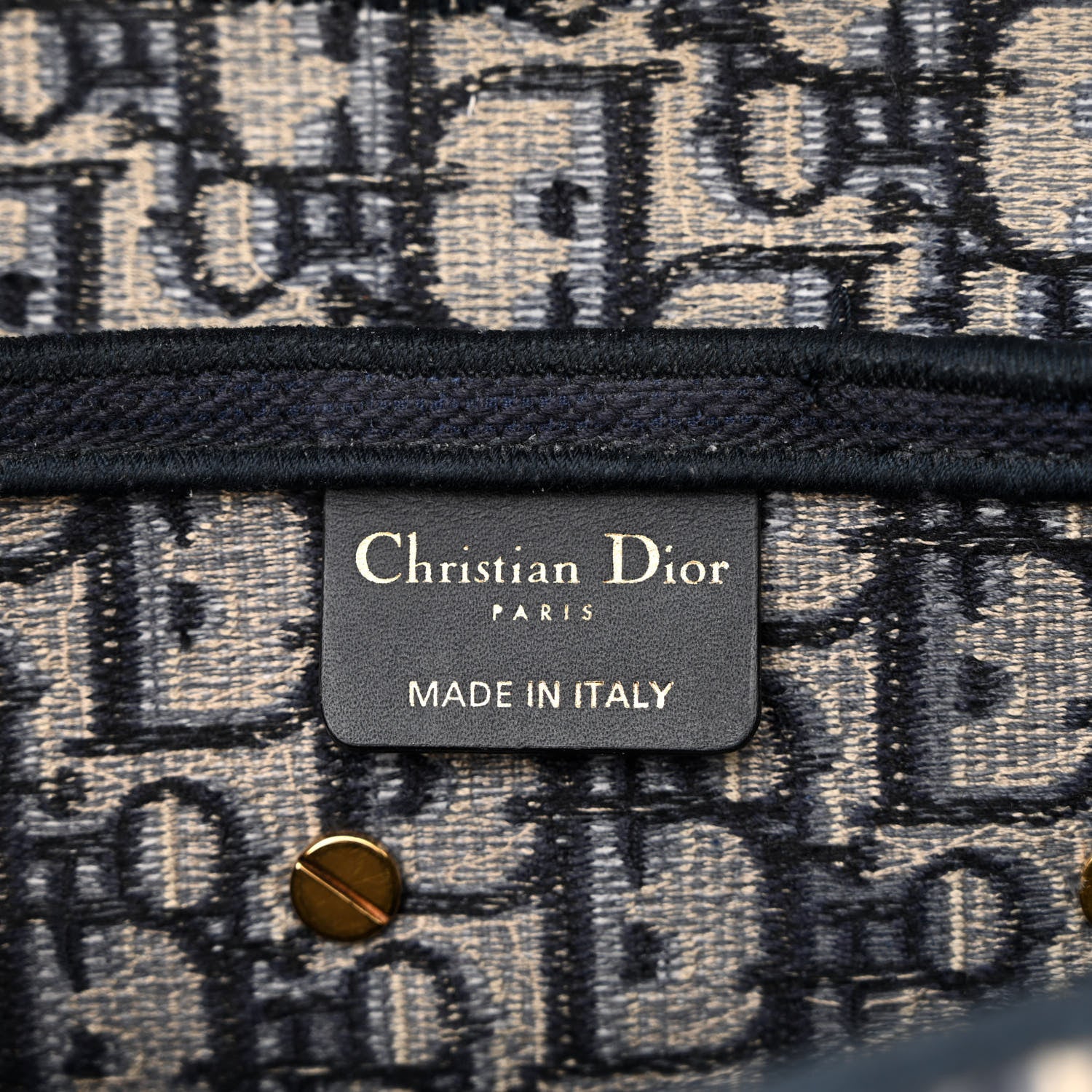 Christian Dior Oblique Embroidered Saddle Bag Blue 6 of 14