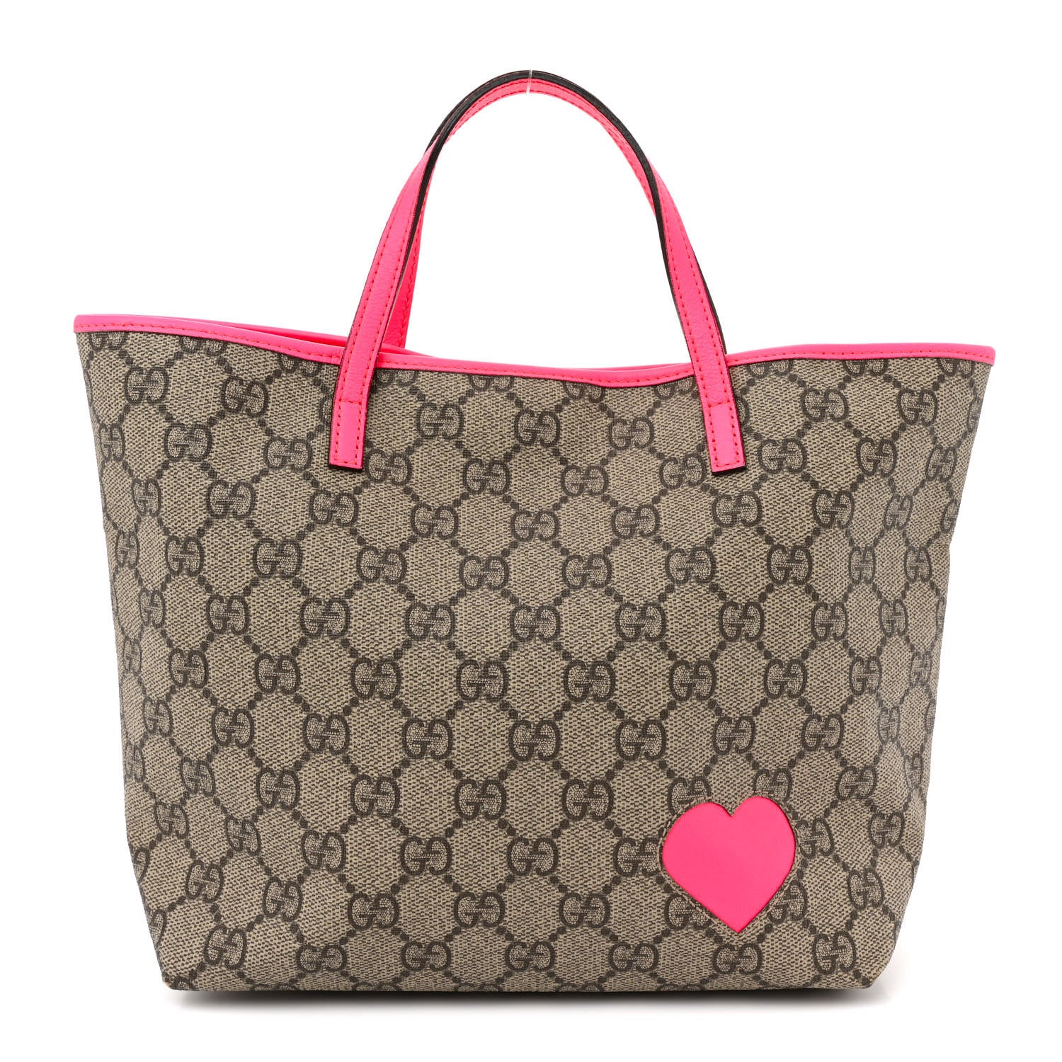 Gucci GG Supreme Monogram Kids Heart Tote Pink 1 of 14
