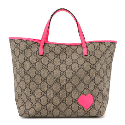 Gucci GG Supreme Monogram Kids Heart Tote Pink 1 of 14