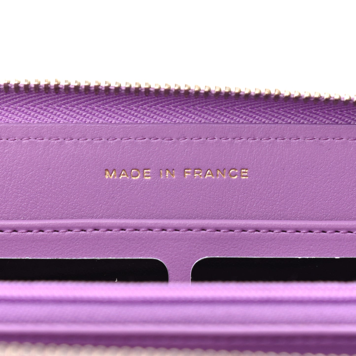 Caviar Quilted Large Gusset Zip Around Wallet Purple