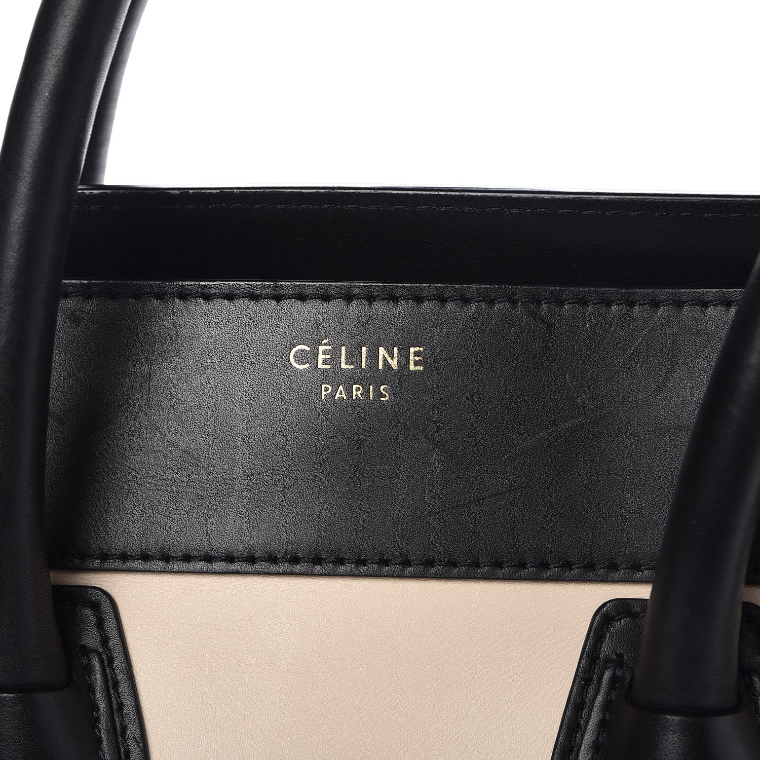 Celine Satin Calfskin Suede Mini Tri-Color Luggage Seashell 6 of 16