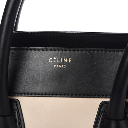 Celine Satin Calfskin Suede Mini Tri-Color Luggage Seashell 6 of 16