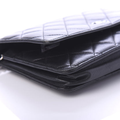 Chanel Lambskin Quilted Wallet On Chain WOC Black 6 of 11