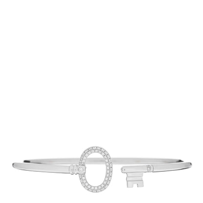 Tiffany 18K White Gold Diamond Keys Wire Bracelet 1 of 3