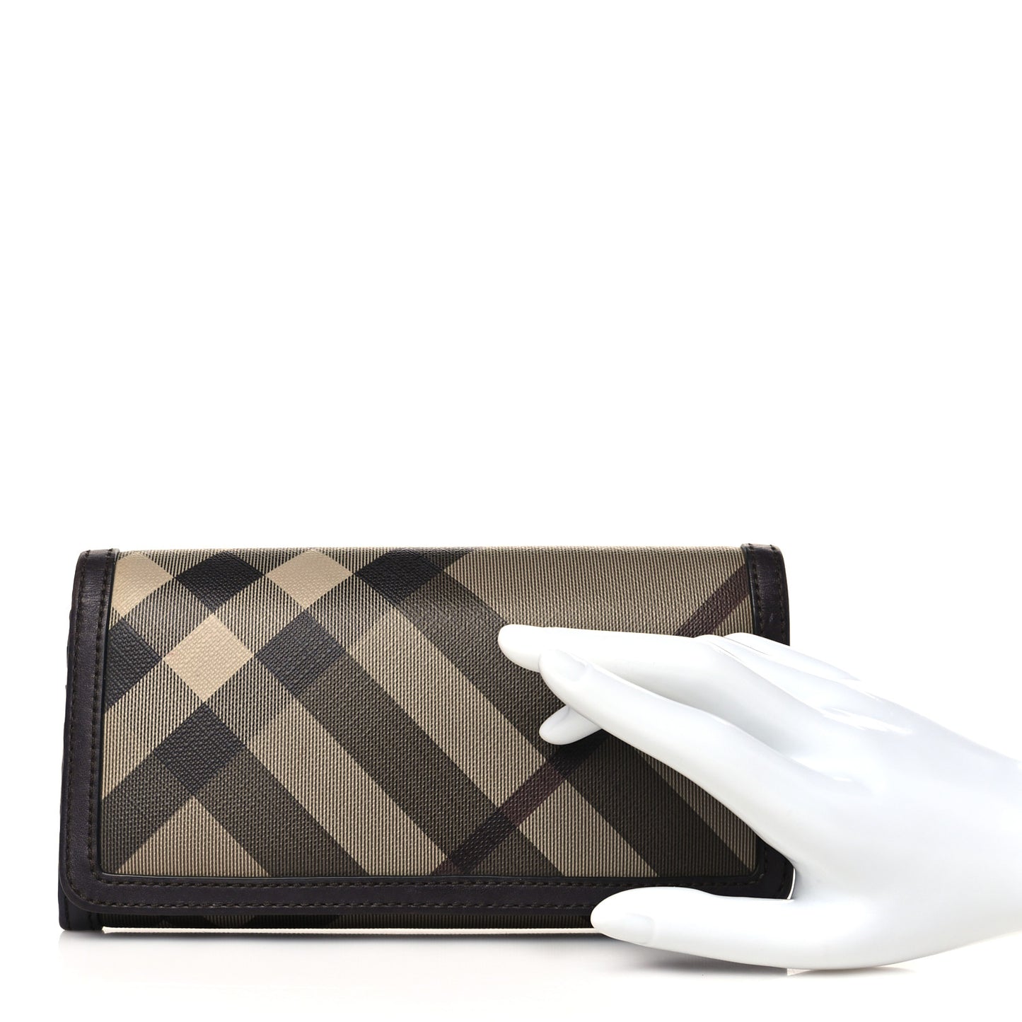 Smoked Check Penrose Continental Wallet Brown