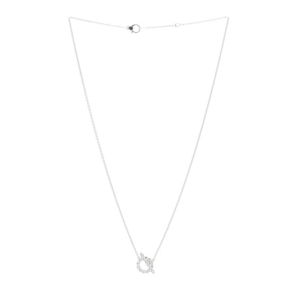 Hermes 18K White Gold Diamond Finesse Pendant Necklace 3 of 6