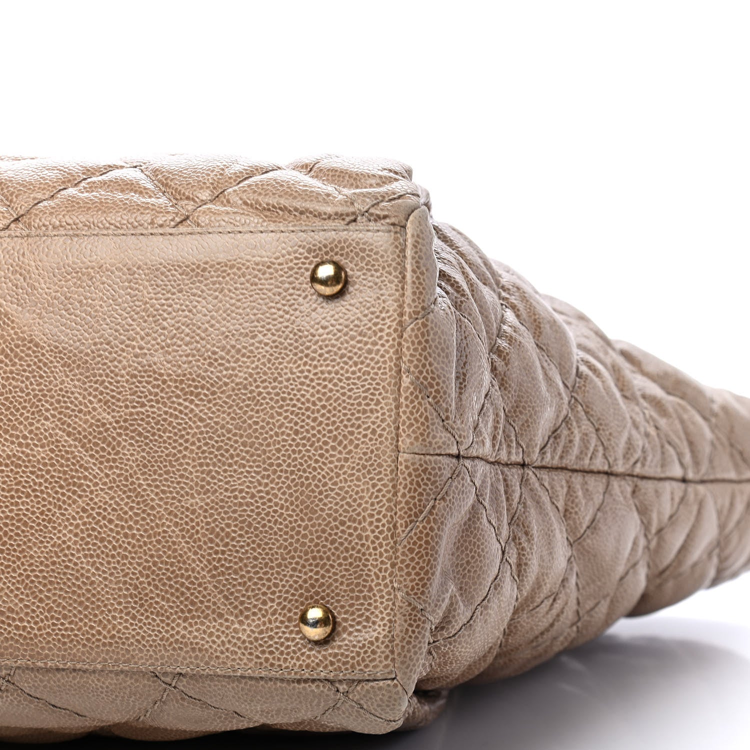 Chanel Crumpled Grained Calfskin Large Coco Pleats Tote Beige 9 of 9