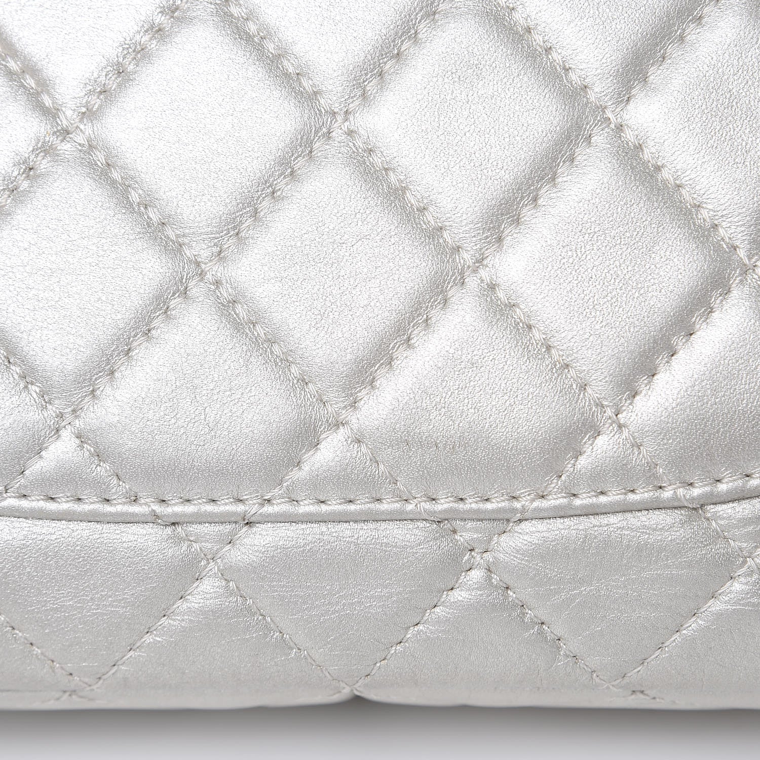 Chanel Metallic Lambskin Quilted Jumbo Single Flap Silver 14 of 16