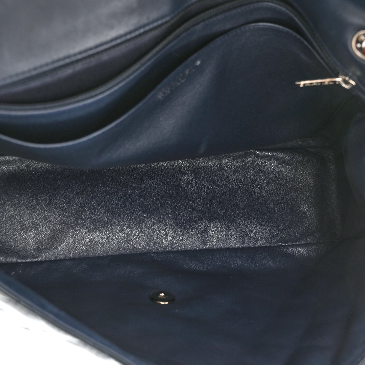 Patent Quilted Maxi Single Flap Blue