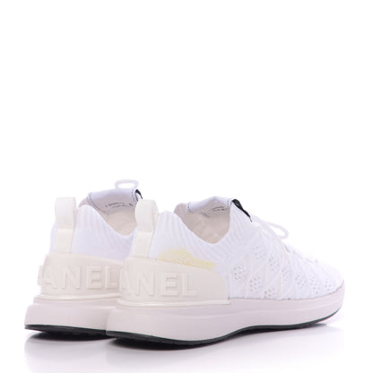 Chanel Mixed Fibers Quilted Womens CC Sneakers 40 White 4 of 10