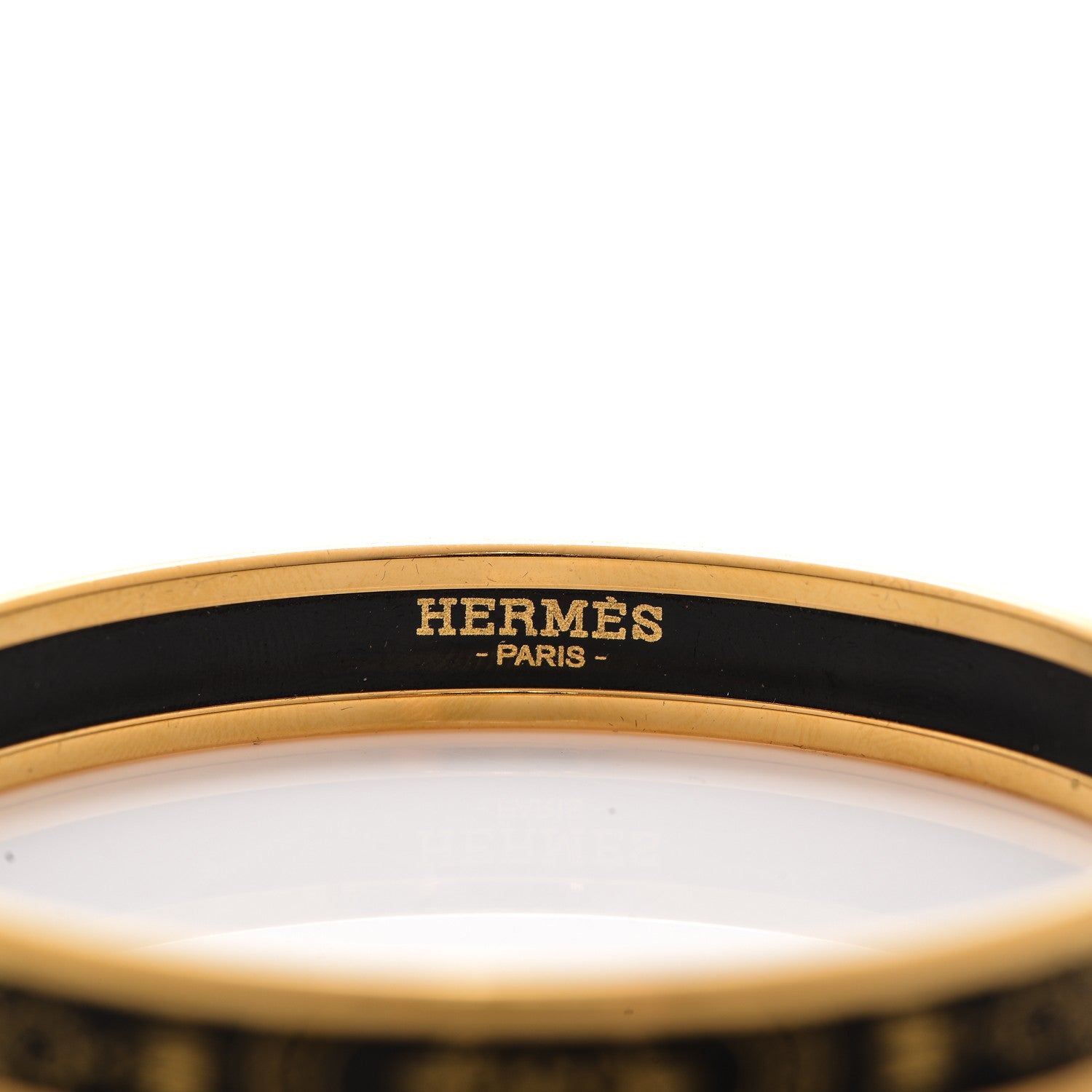 Hermes Enamel Printed Grand Apparat Narrow Bracelet 65 Black 4 of 6