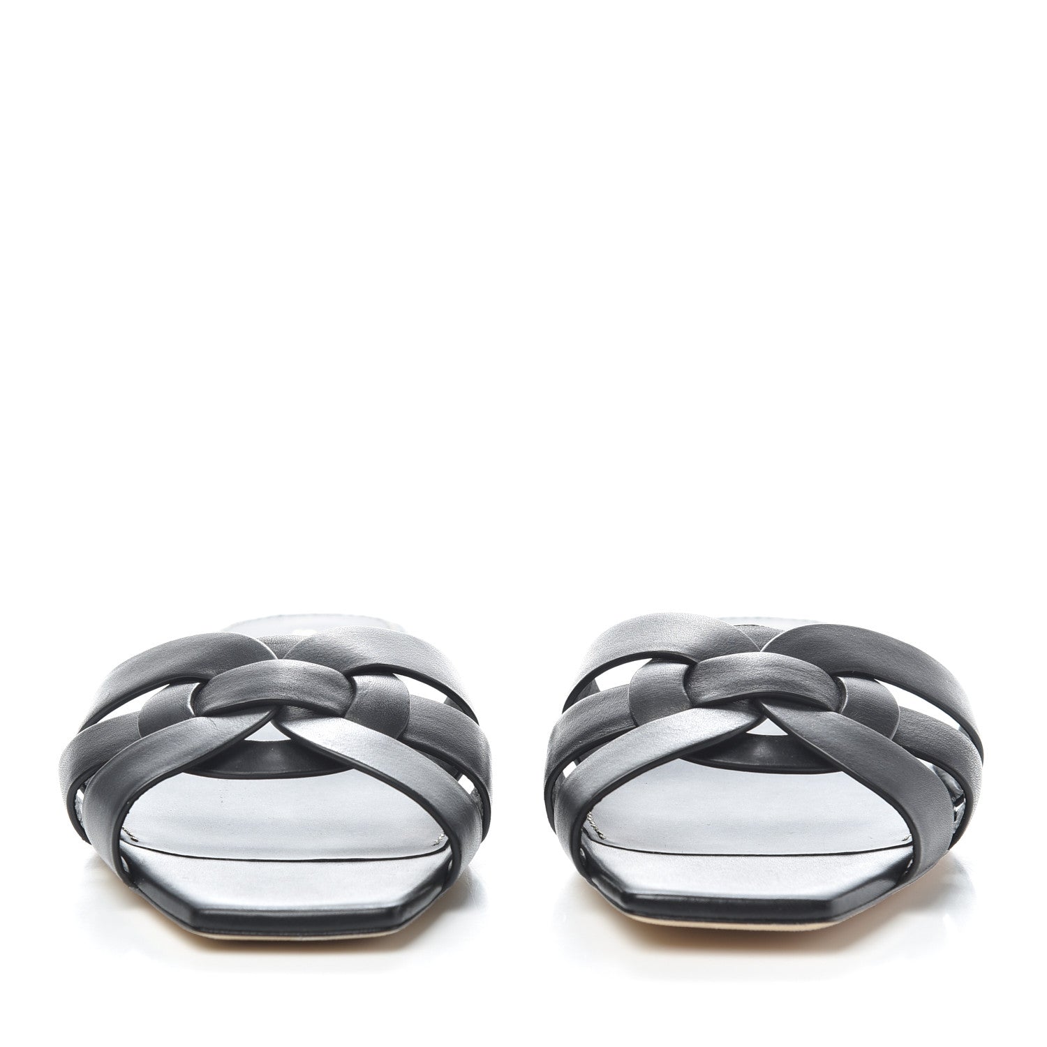 Saint Laurent Calfskin Tribute 05 Slide Sandals 37 Black 2 of 13