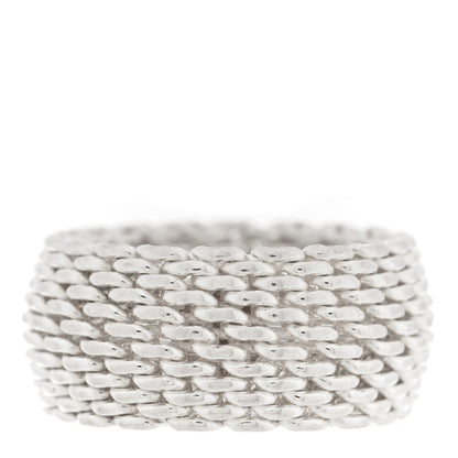 Tiffany Sterling Silver Somerset Mesh Ring 52 6 3 of 4