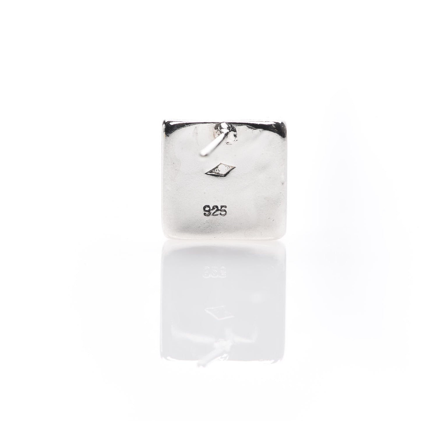 Sterling Silver Square Number 5 Earrings