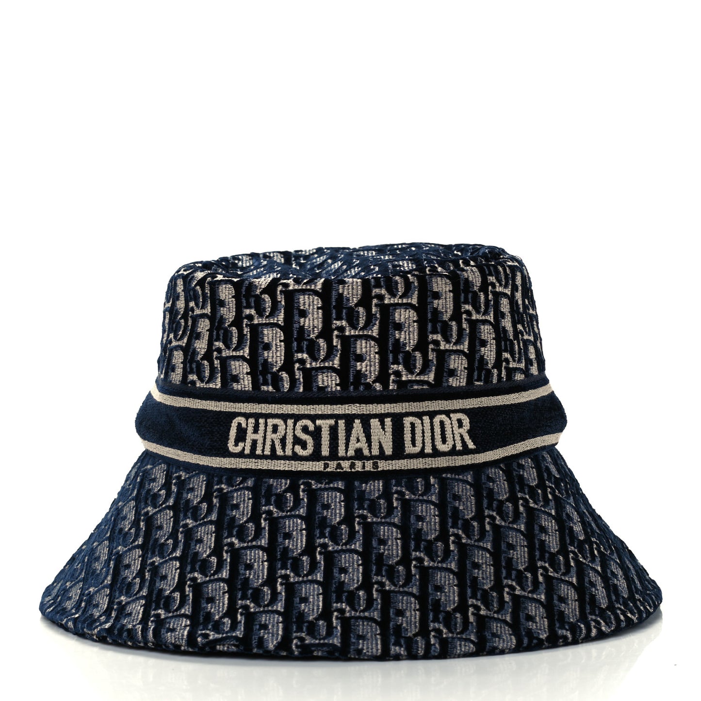 Velvet Oblique Large Brim Bucket Hat 57 Bleu Marine