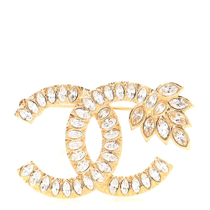 Chanel Metal Crystal Wheat CC Brooch Gold 1 of 4