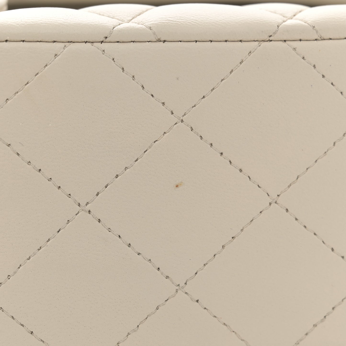Lambskin Quilted Medium Double Flap Light Grey