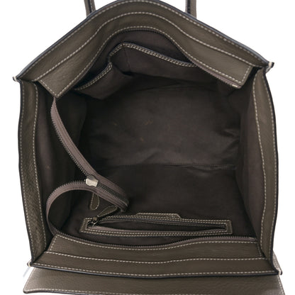 Celine Drummed Calfskin Mini Luggage Bag Souris 4 of 11