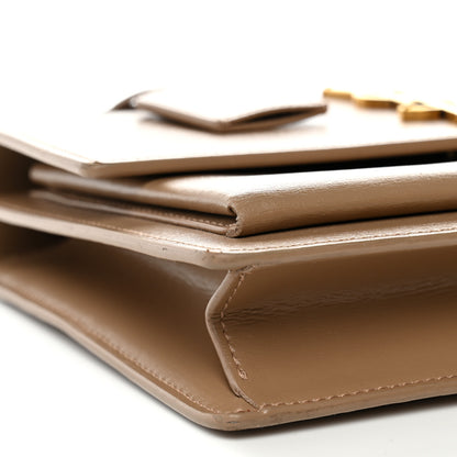 Saint Laurent Smooth Calfskin Medium Monogram Sunset Satchel  Natural Tan 9 of 13