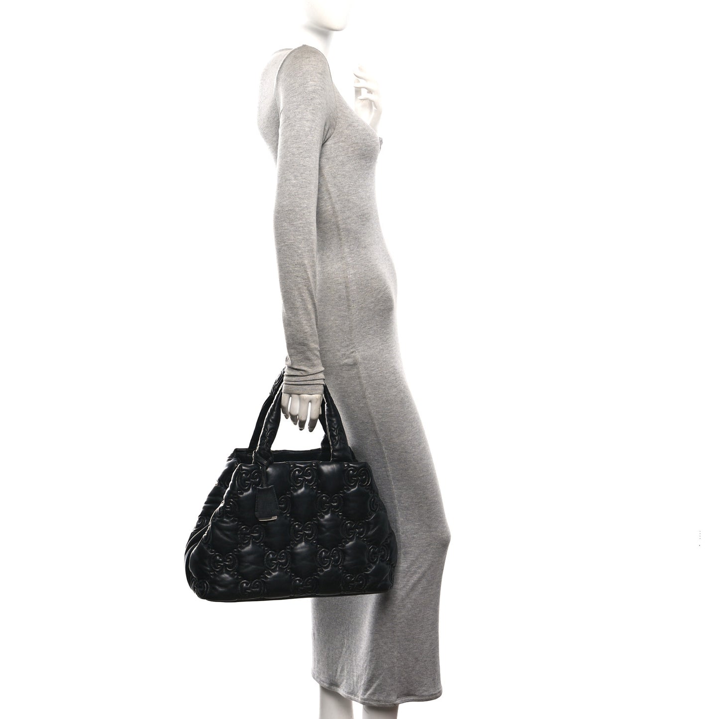 Calfskin GG Matelasse Large Tote Black