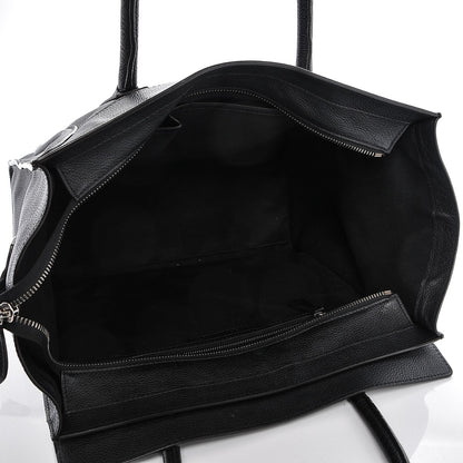 Celine Drummed Calfskin Shoulder Luggage Black 5 of 10