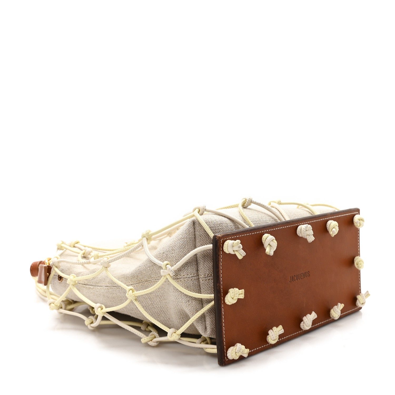 Jacquemus Canvas Calfskin Le Petit Filet Pralu Natural 4 of 10