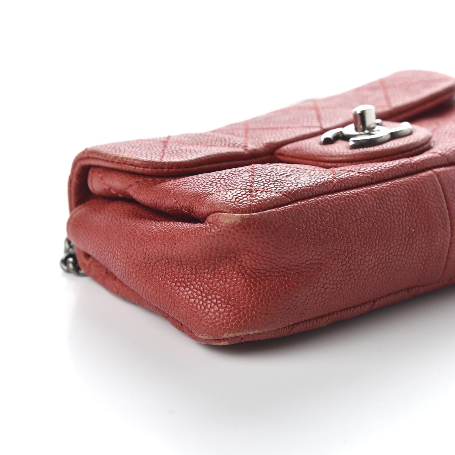 Chanel Caviar Quilted Mini Simply CC Flap Red 6 of 10