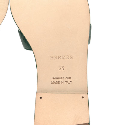 Hermes Epsom Oran Sandals 35 Vert Cactus 6 of 9
