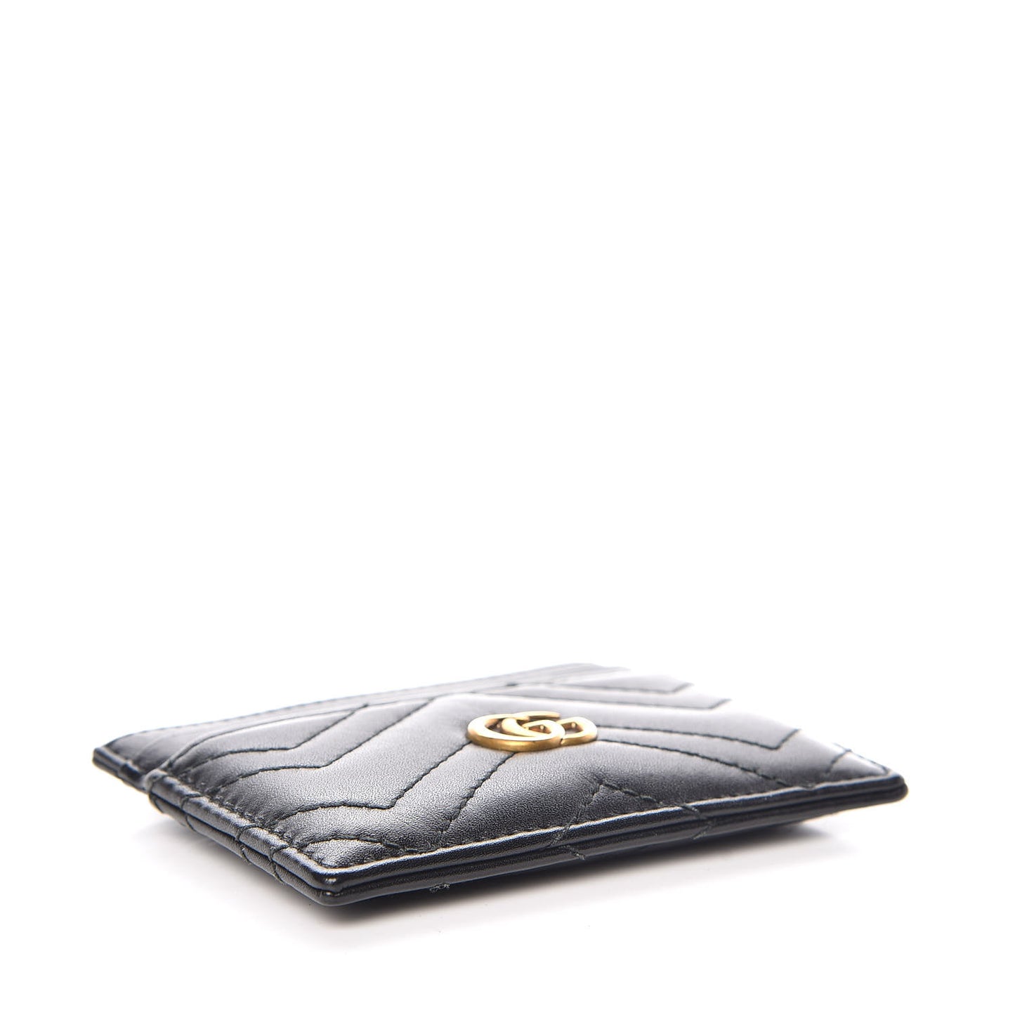 Calfskin Matelasse GG Marmont Card Holder Black