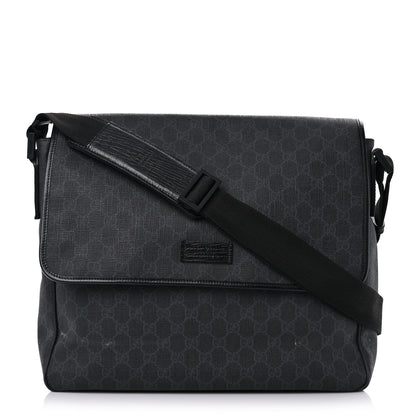 Gucci GG Plus Monogram Medium Flap Messenger Bag Black 1 of 17