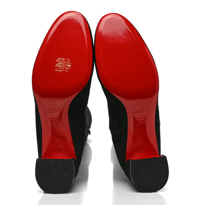 Christian Louboutin Veau Velours Stretch Turelaboot Alta 55 Over The Knee Boots 38.5 Black 5 of 6