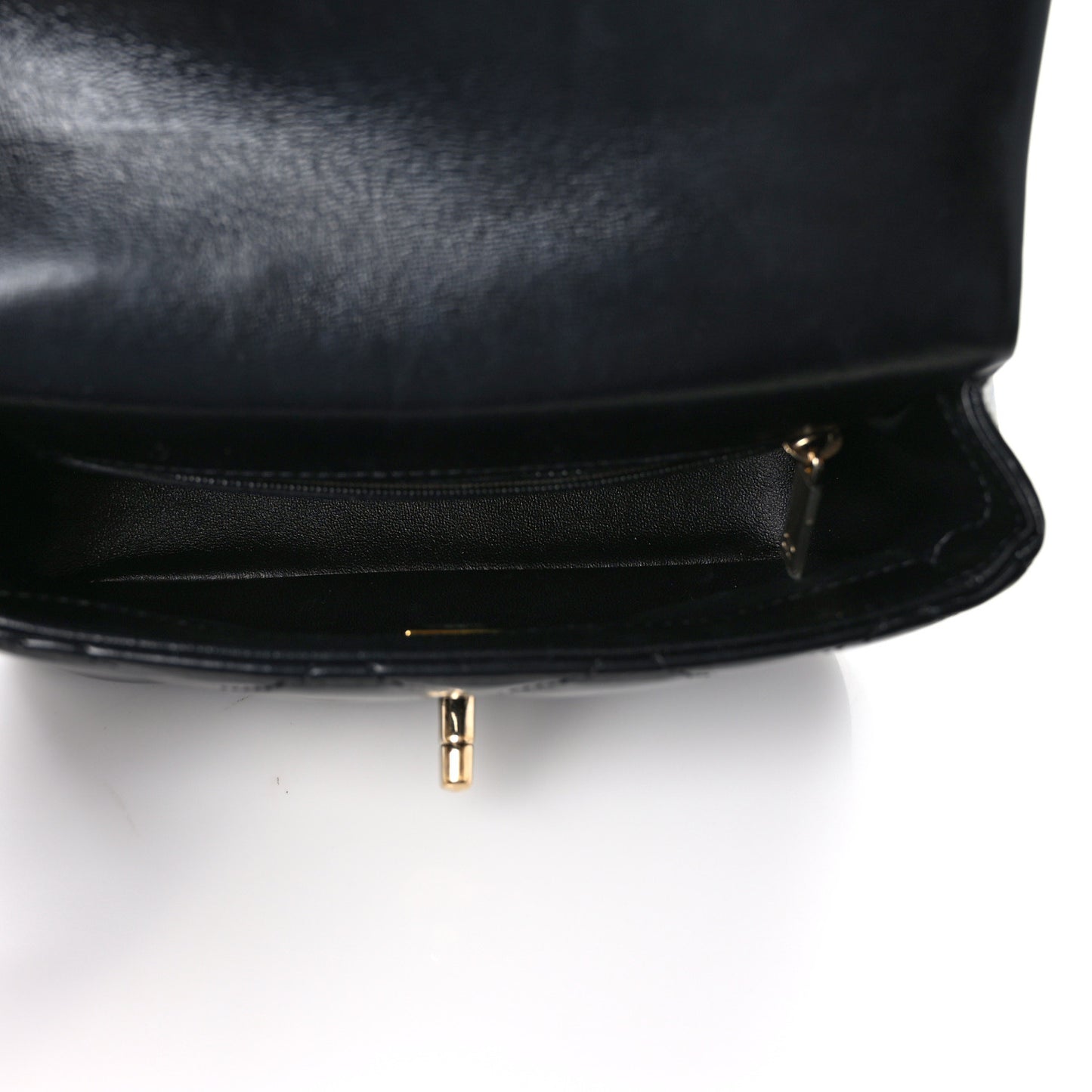 Shiny Lambskin Quilted Mini Coco Trip Flap Bag Black