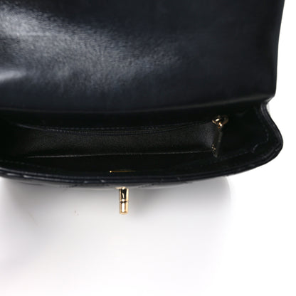 Chanel Shiny Lambskin Quilted Mini Coco Trip Flap Bag Black 5 of 12