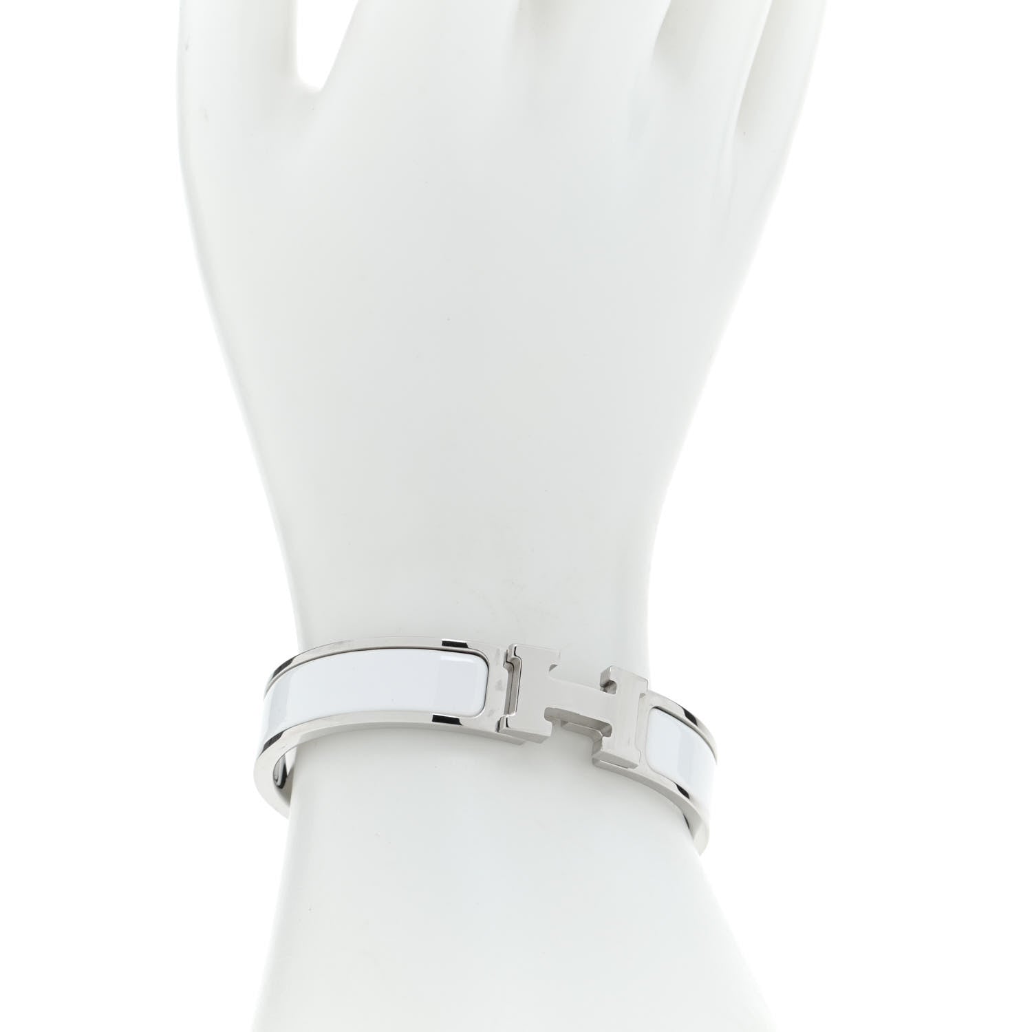 Hermes Enamel Narrow Clic Clac H Bracelet PM White 2 of 5