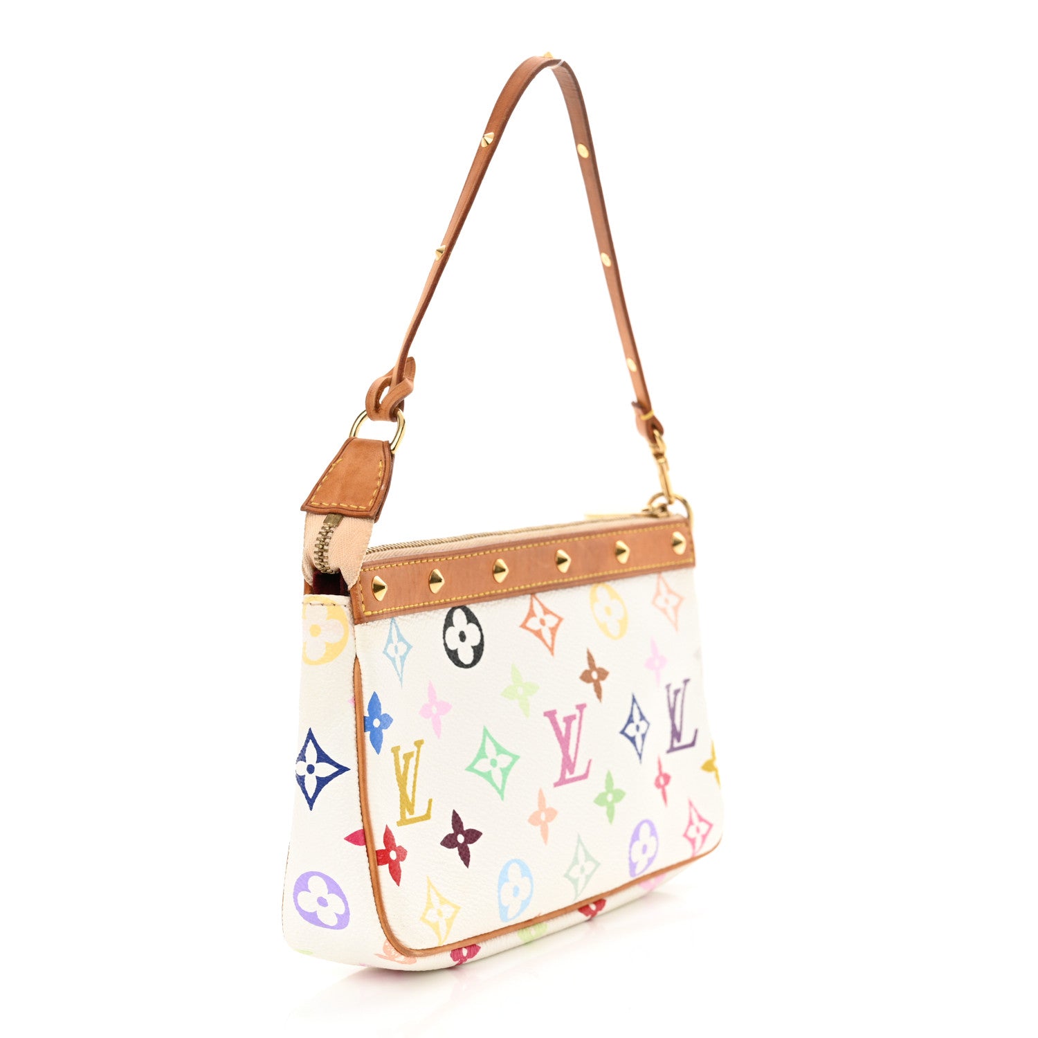 Louis Vuitton Monogram Multicolor Pochette Accessories White 3 of 11