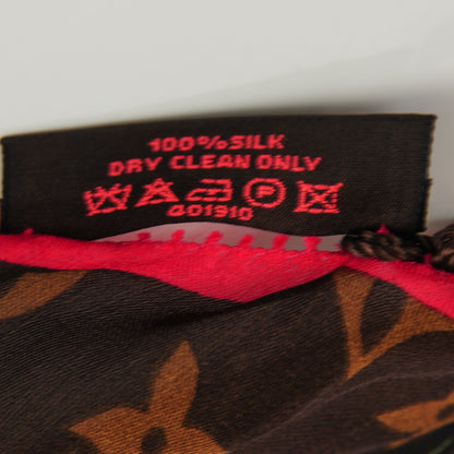Louis Vuitton Silk Monogram Roses Scarf Marron 5 of 6