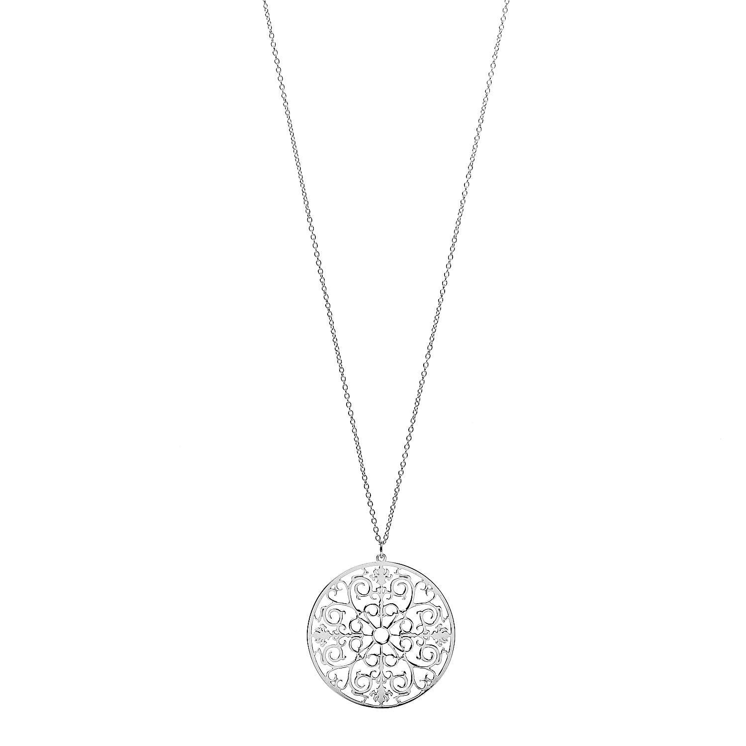 Tiffany Sterling Silver Enchant Round Medallion Pendant Necklace 1 of 7