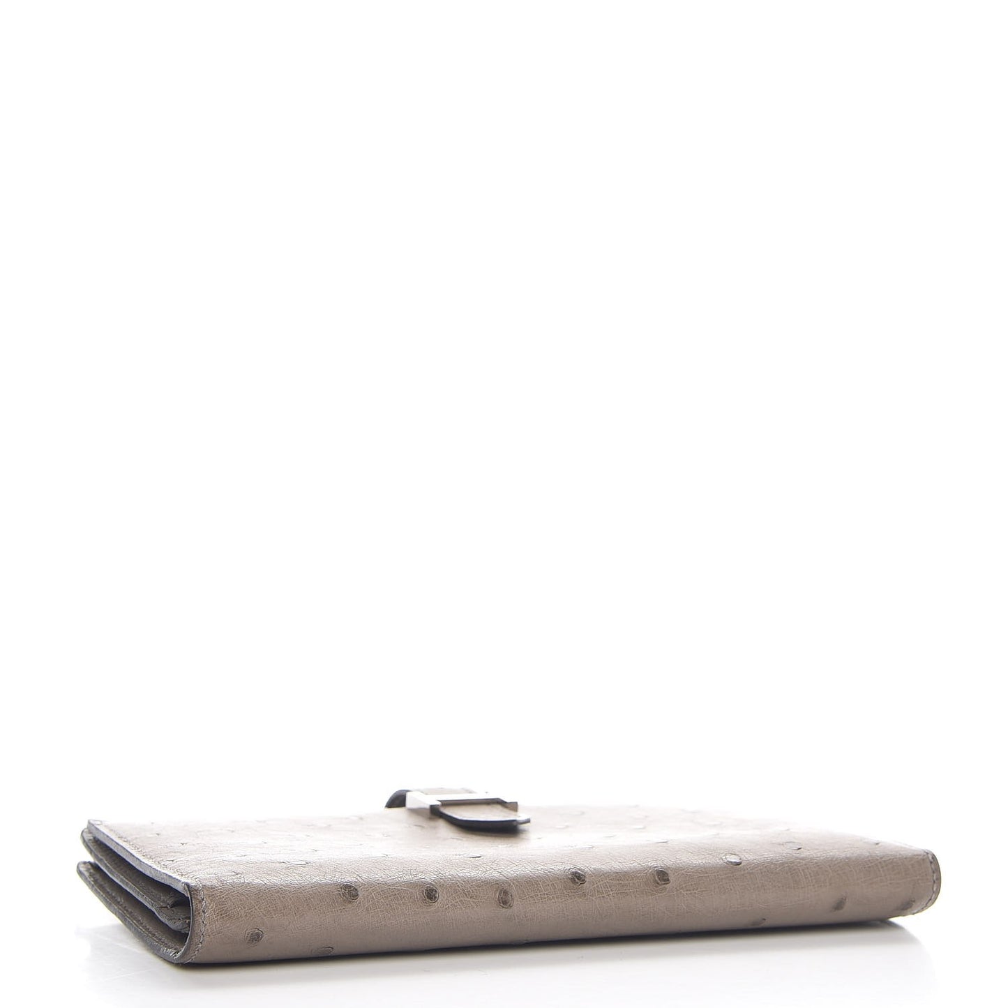 Ostrich Bearn Gusset Wallet Gris Tourterelle