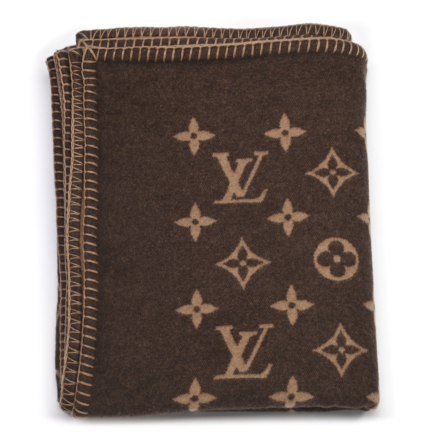 Wool Cashmere Neo Monogram Blanket Marron