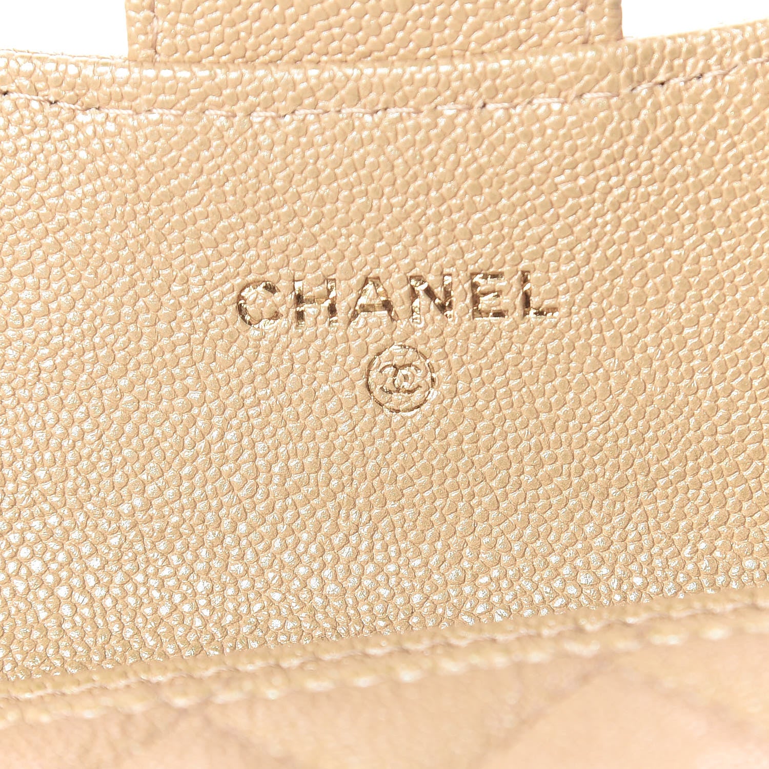Chanel Iridescent Caviar Quilted Flap Card Holder Beige 6 of 9