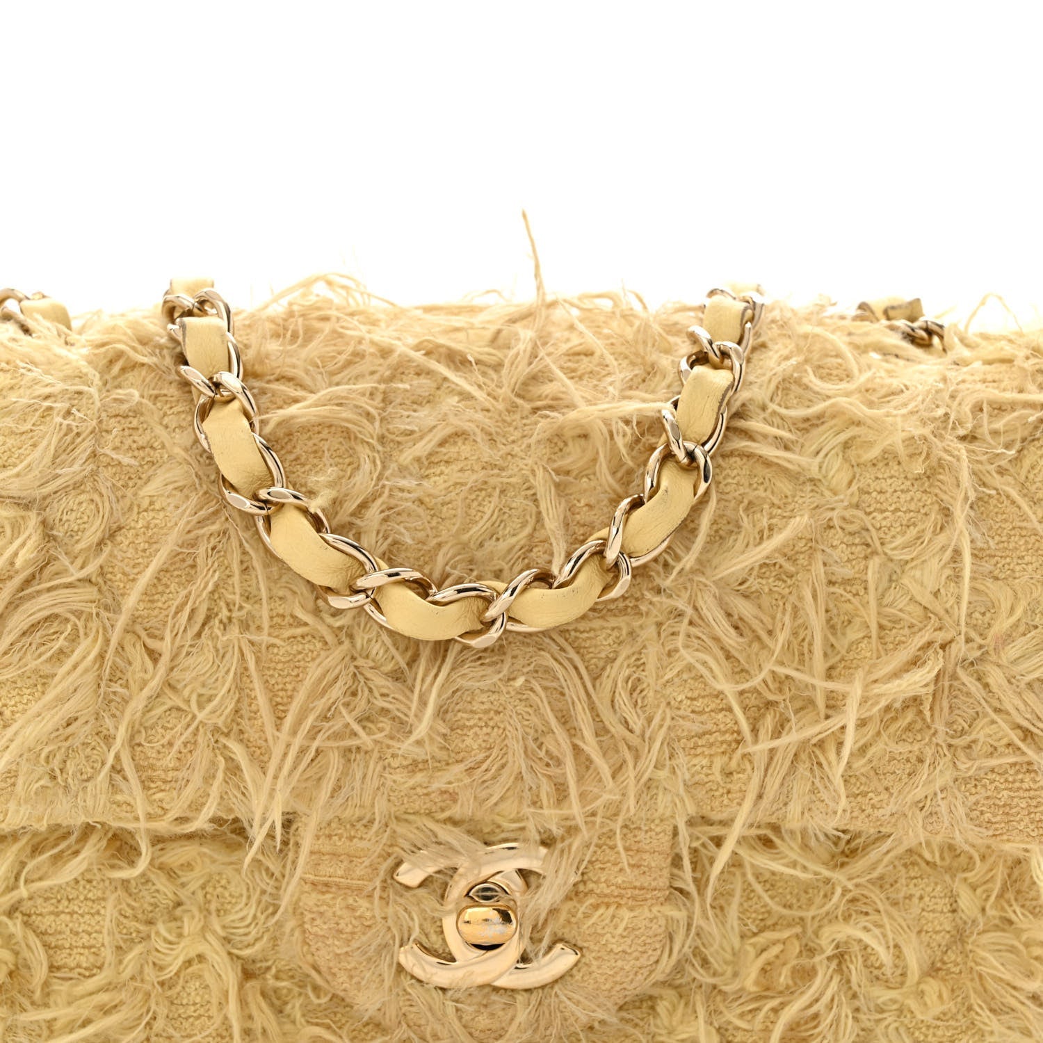 Chanel Tweed Quilted Mini Rectangular Flap Yellow 8 of 16