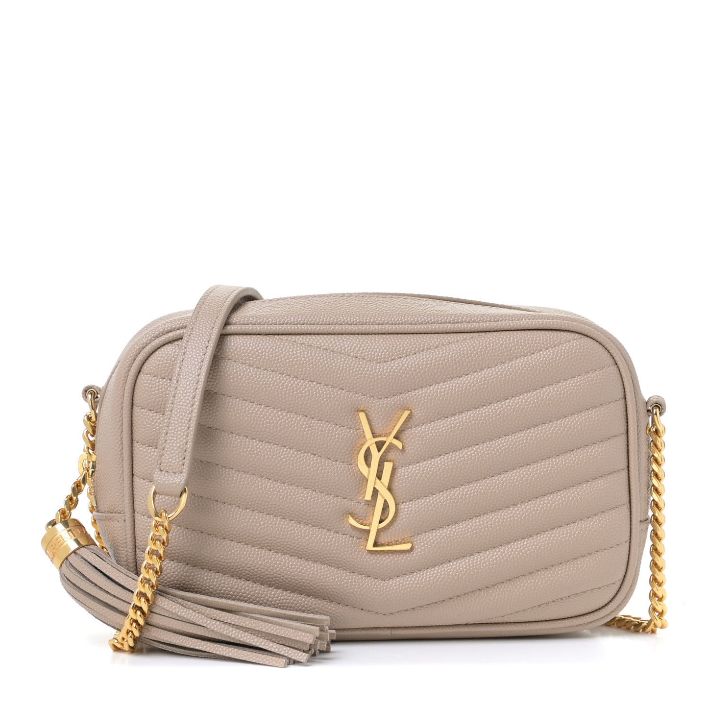 Grain De Poudre Matelasse Monogram Mini Lou Camera Bag Dark Beige