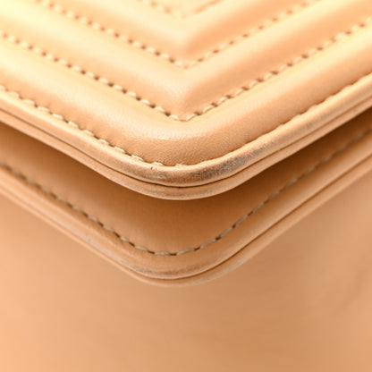 Chanel Lambskin Chevron Quilted Medium Boy Flap Beige 11 of 11