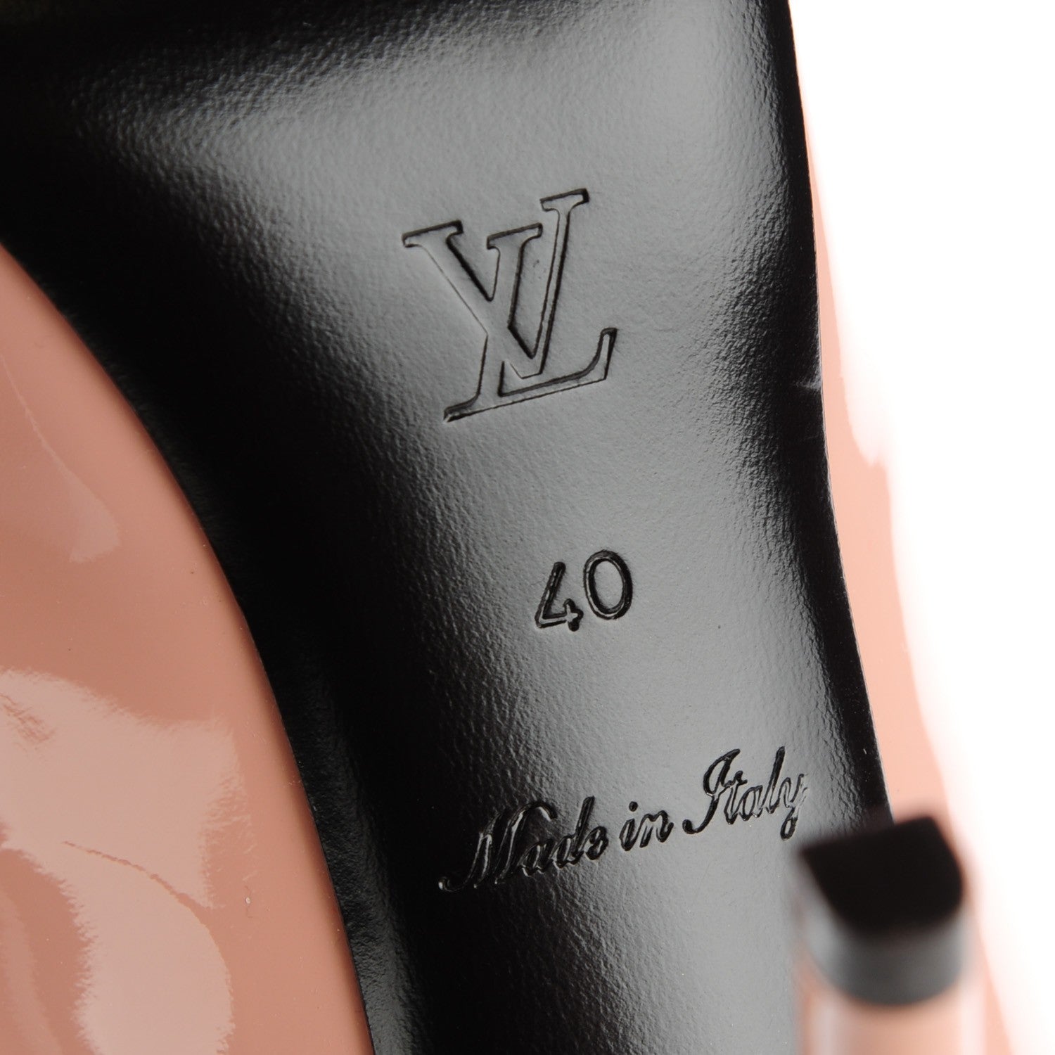 Louis Vuitton Patent Calfskin Oh Really Peep Toe Pumps 40 Beige Rose 9 of 9