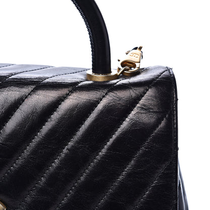 Chanel Calfskin Chevron Quilted Small Coco Handle Flap Black 11 of 16