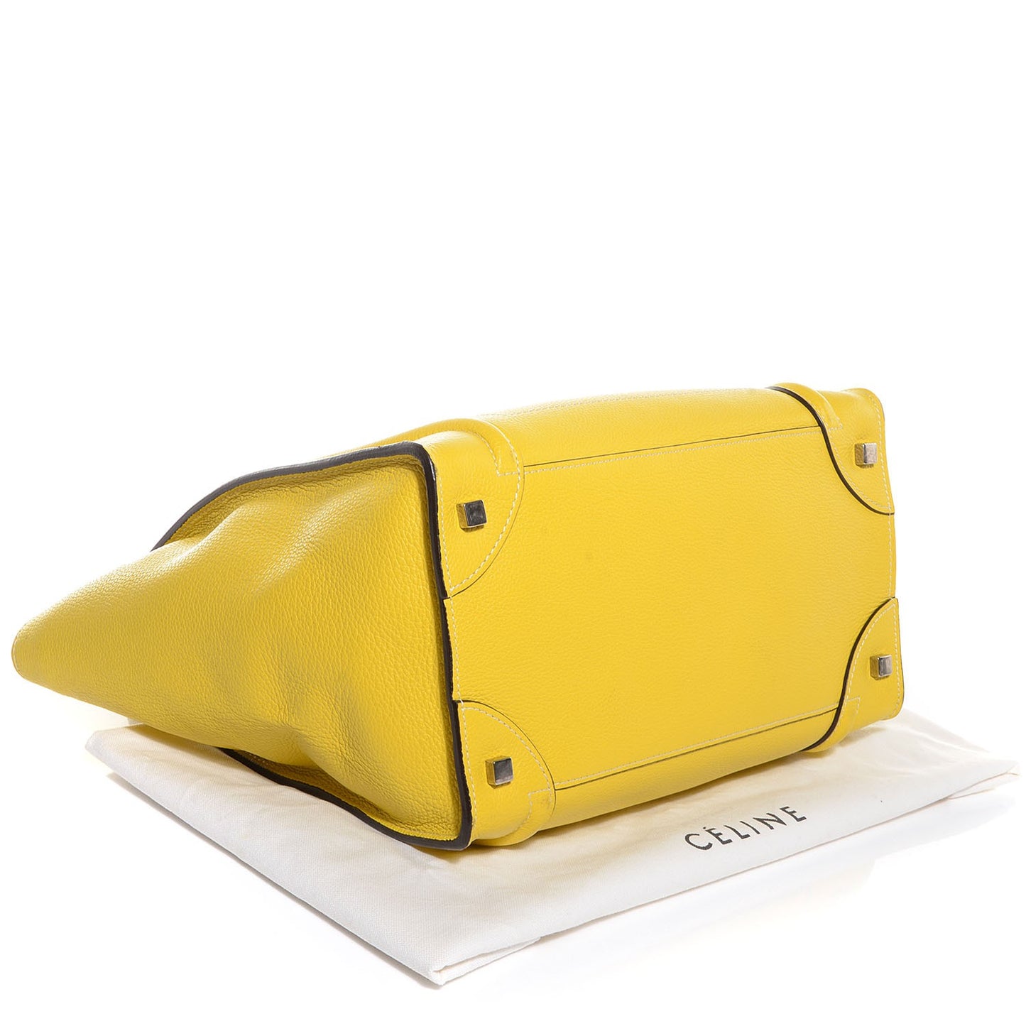 Drummed Calfskin Mini Luggage Citron