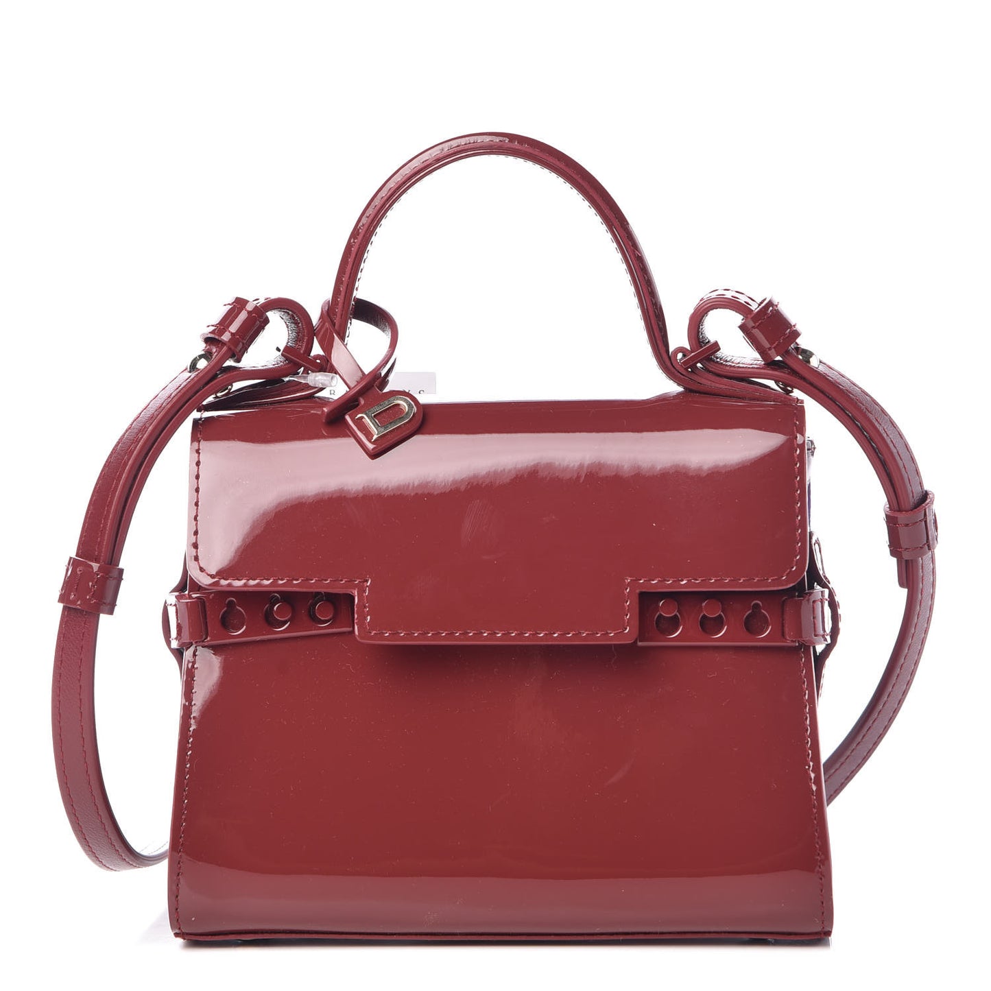 Patent Calfskin Micro Tempete Satchel Red