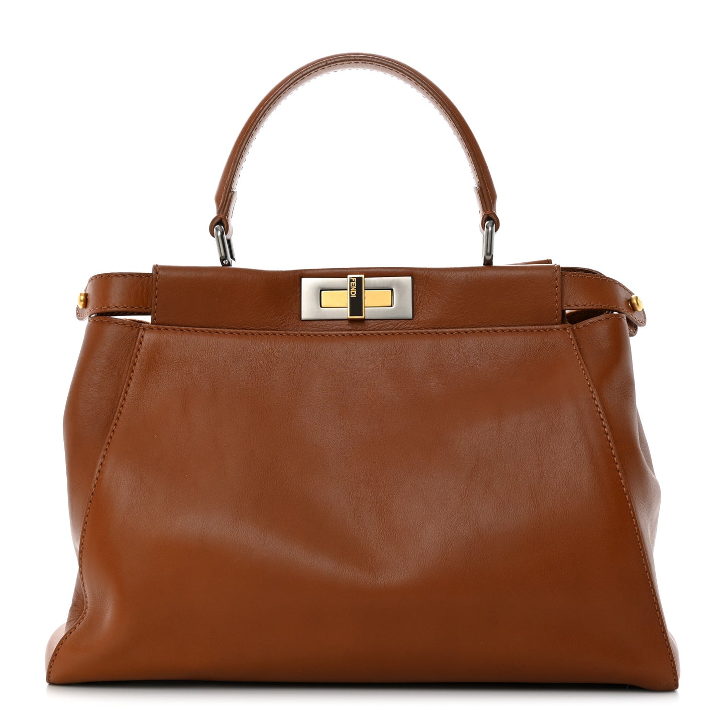 Vitello Suede Medium Peekaboo Iconic Satchel Cuoio Rame Moro
